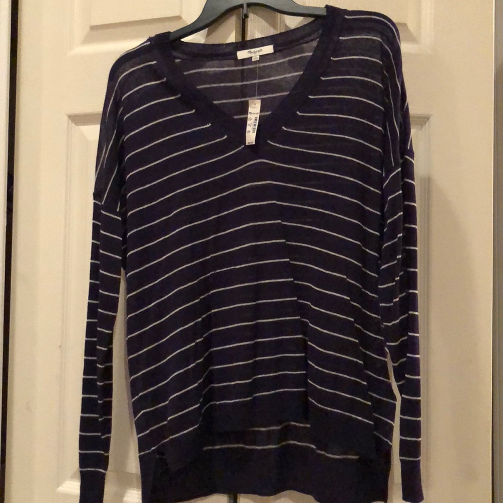 Madewell brand Navy and White striped sweater